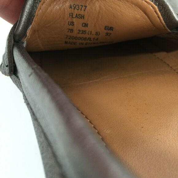 Coach Flash Slip On Leather Loafers 7 Pewter Silver Driving Flats A9377 - Picture 9 of 10